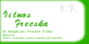 vilmos frecska business card